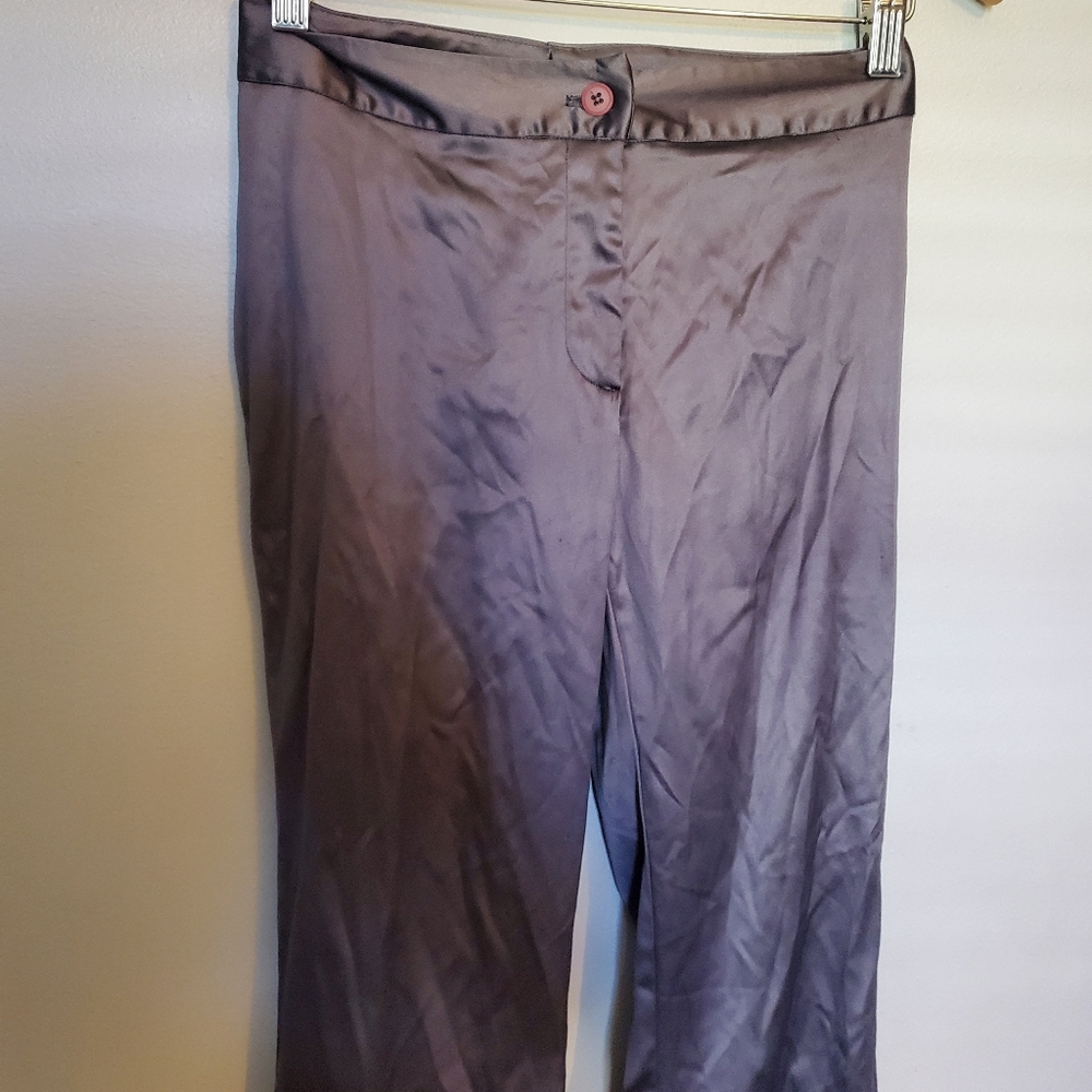 UP Grey/Silver Shiny Satin Look Dress Pants - Size S